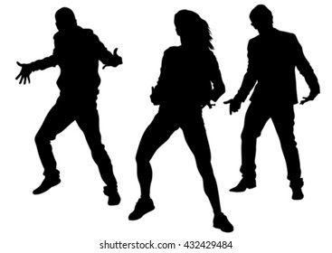 Hip hop dancer on white background