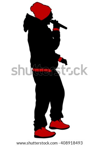 Hip hop dancer on white background
