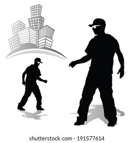 hip hop dancer silhouette