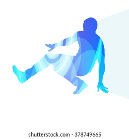 Hip hop dancer silhouette isolated abstract vector background concept isolated on white
