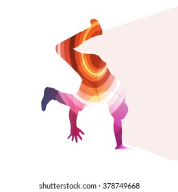 Hip hop dancer silhouette isolated abstract vector background concept isolated on white
