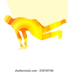 Hip hop dancer silhouette isolated abstract vector background concept isolated on white