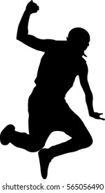 hip hop dancer silhouette on white background