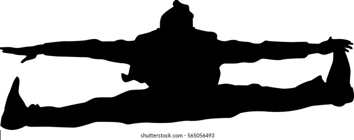 hip hop dancer silhouette on white background