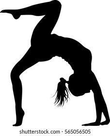 hip hop dancer silhouette on white background