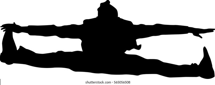 hip hop dancer silhouette on white background