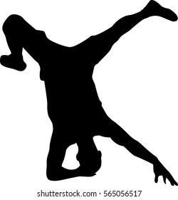 hip hop dancer silhouette on white background