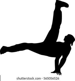 Hip Hop Dancer Silhouette On White Background