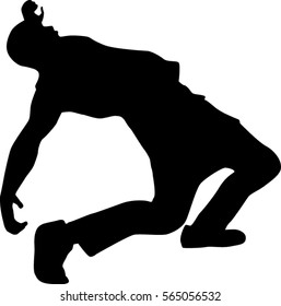 hip hop dancer silhouette on white background