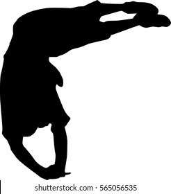 hip hop dancer silhouette on white background