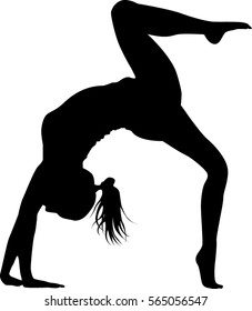 hip hop dancer silhouette on white background