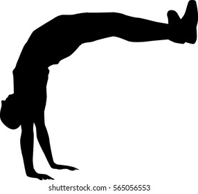 hip hop dancer silhouette on white background