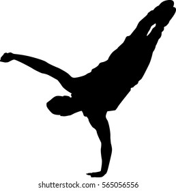 hip hop dancer silhouette on white background