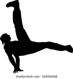 hip hop dancer silhouette on white background