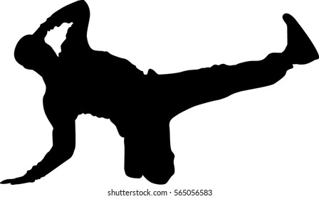 hip hop dancer silhouette on white background
