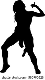hip hop dancer silhouette on white background