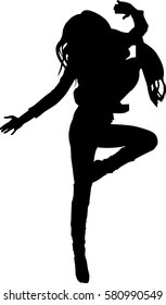 hip hop dancer silhouette on white background