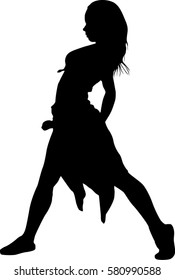 hip hop dancer silhouette on white background