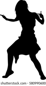 hip hop dancer silhouette on white background
