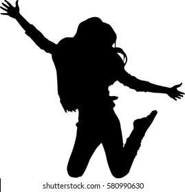 hip hop dancer silhouette on white background