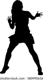 hip hop dancer silhouette on white background