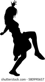 hip hop dancer silhouette on white background