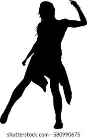 hip hop dancer silhouette on white background