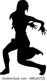 hip hop dancer silhouette on white background