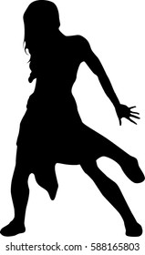 hip hop dancer silhouette on white background