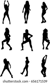 hip hop dancer silhouette on white background