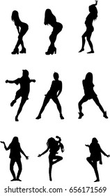 hip hop dancer silhouette on white background