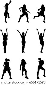 hip hop dancer silhouette on white background