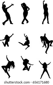 hip hop dancer silhouette on white background