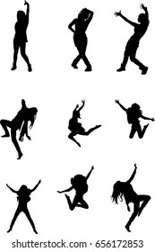 hip hop dancer silhouette on white background