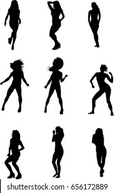 hip hop dancer silhouette on white background