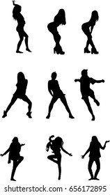 hip hop dancer silhouette on white background