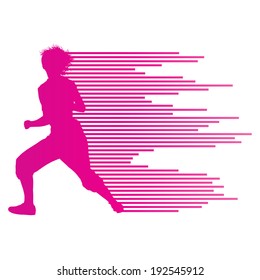 Hip hop dancer silhouette vector background concept made of stripes