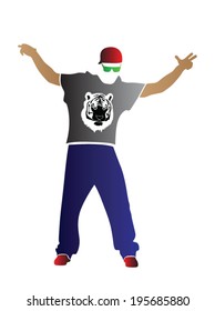 hip hop dancer silhouette vector illustration