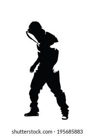 Hip Hop Dancer Silhouette Vector Illustration