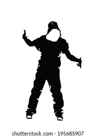 hip hop dancer silhouette vector illustration