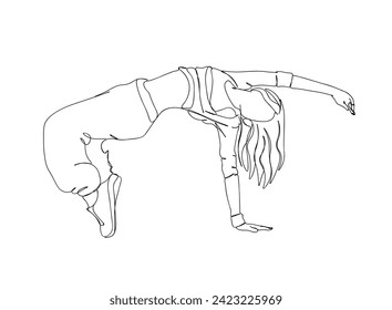 Hip- Hop Dancer Single Line Drawing