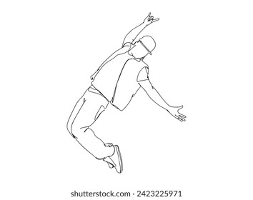 Hip- Hop Dancer Single Line Drawing