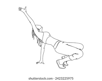 Hip- Hop Dancer Single Line Drawing