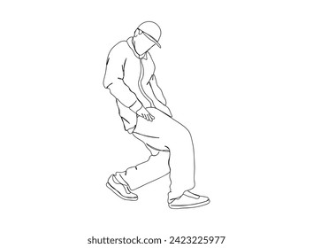 Hip- Hop Dancer Single Line Drawing