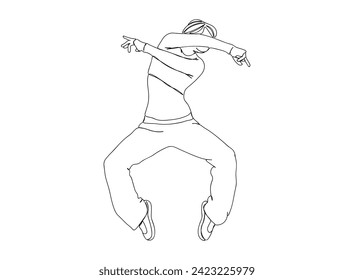 Hip- Hop Dancer Single Line Drawing