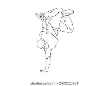 Hip- Hop Dancer Single Line Drawing