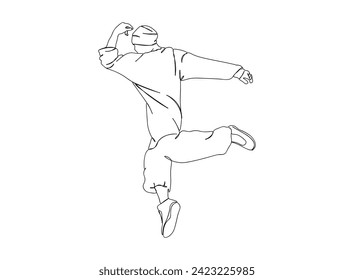 Hip- Hop Dancer Single Line Drawing