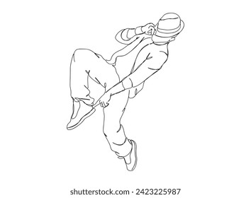 Hip- Hop Dancer Single Line Drawing