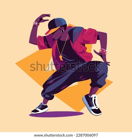Hip hop dancer vector illustration 