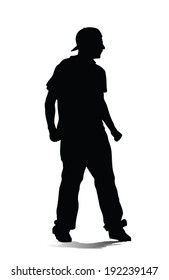 hip hop dancer vector silhouette